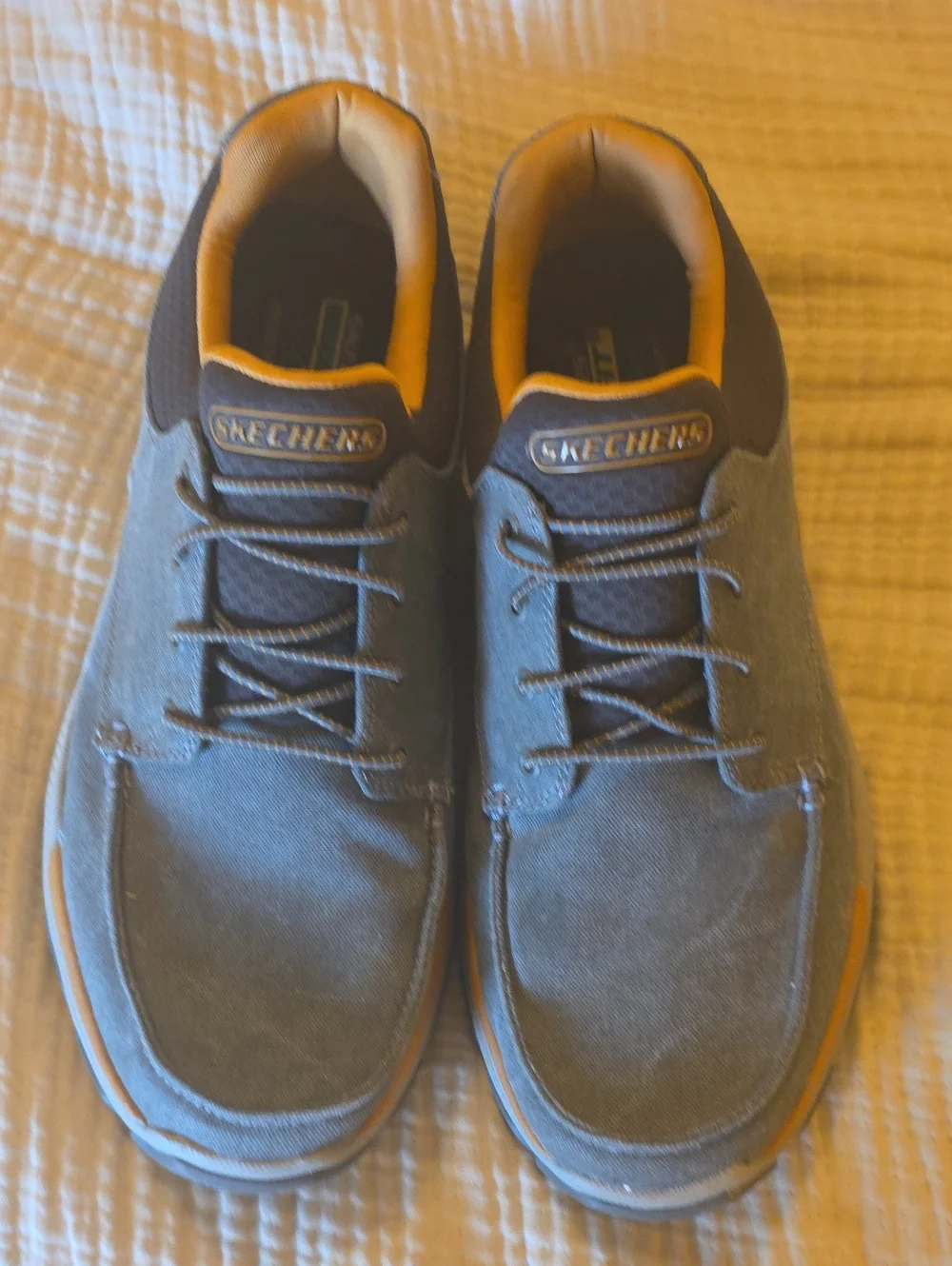 Skechers Men's Navy Canvas Slip-On Style With Steady Grip Size 13